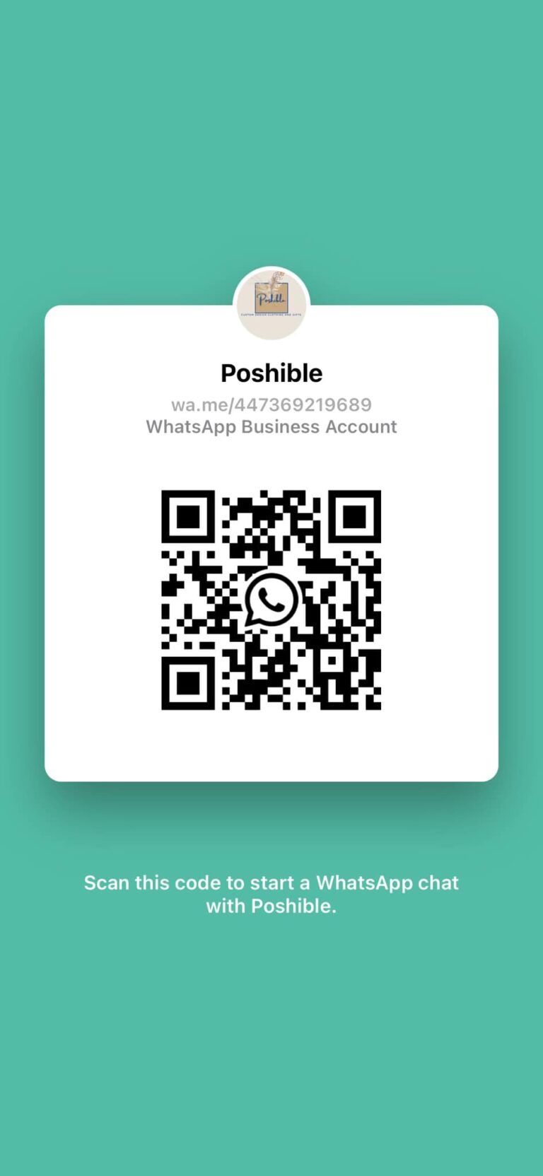 Poshible Whatsapp QR Code